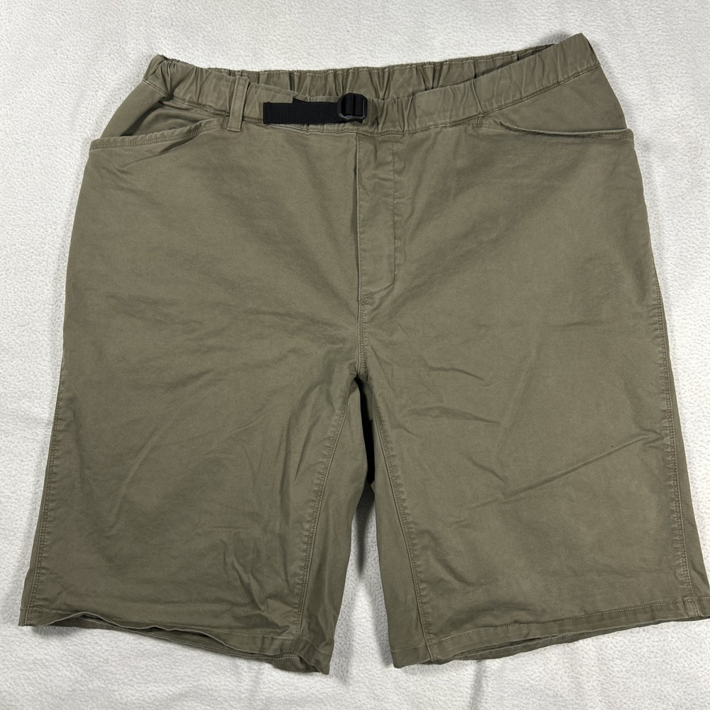 Mountain Hardwear Basin Shorts Mens XL Olive Green OM7438 Hiking Belted Stretch